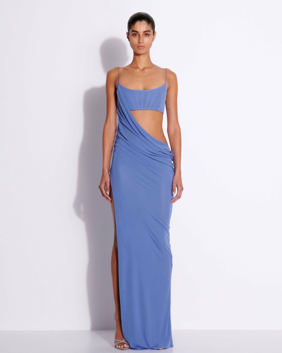 Best Asymmetrical Drape Column In Viscose Jersey Gowns