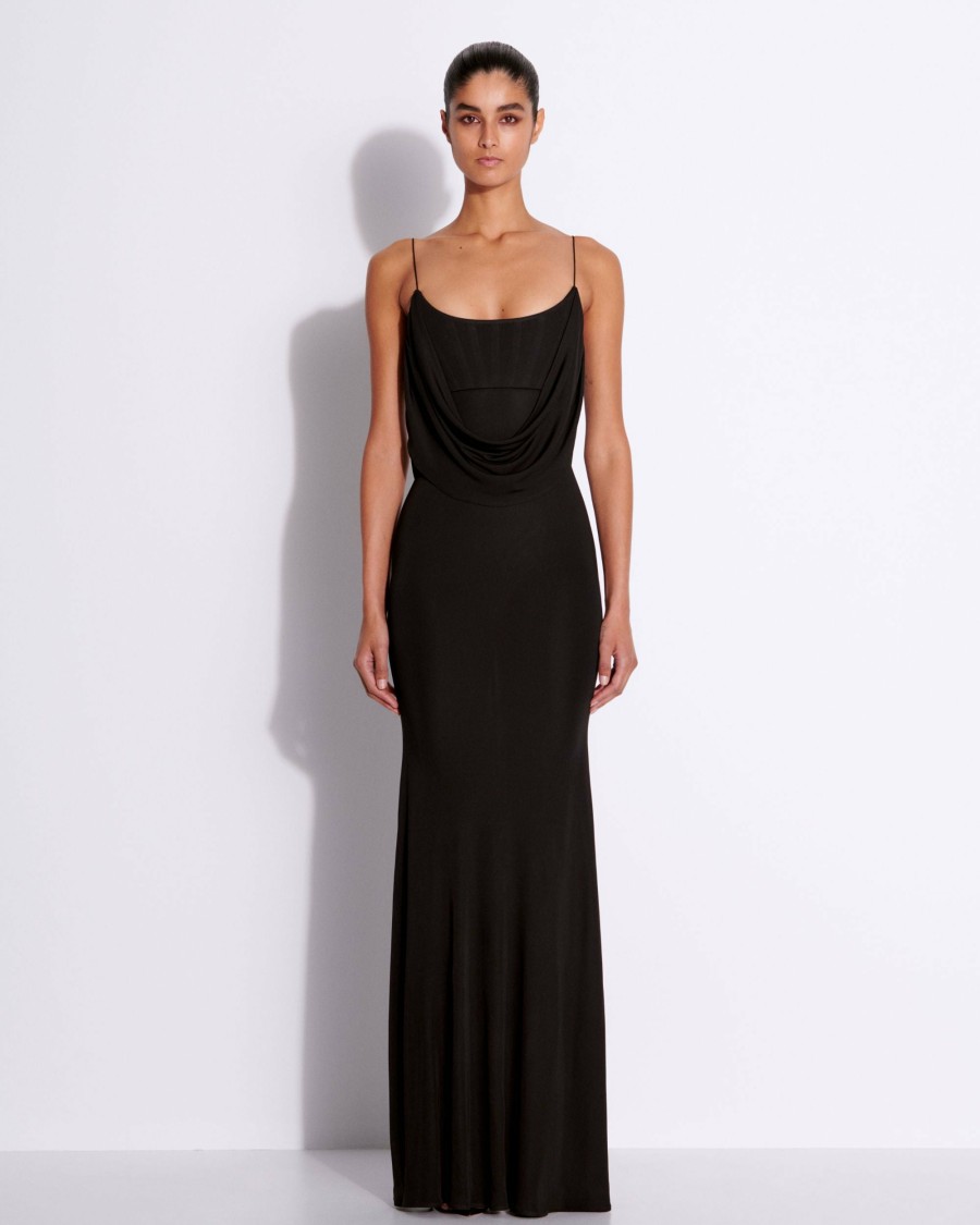 Best Cut Out Drape Gown In Viscose Jersey Gowns