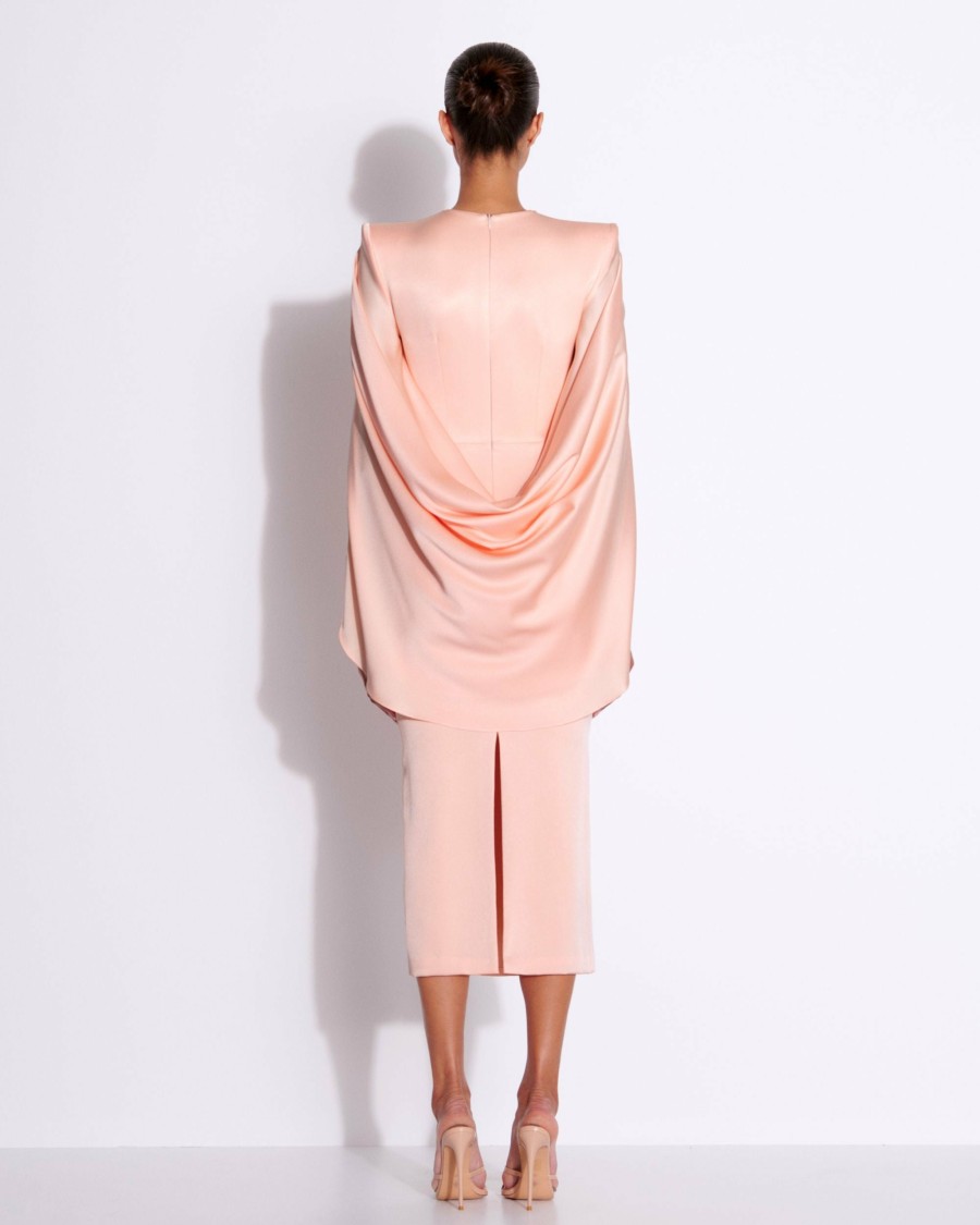 Online Cape Dress In Satin Crepe Dresses