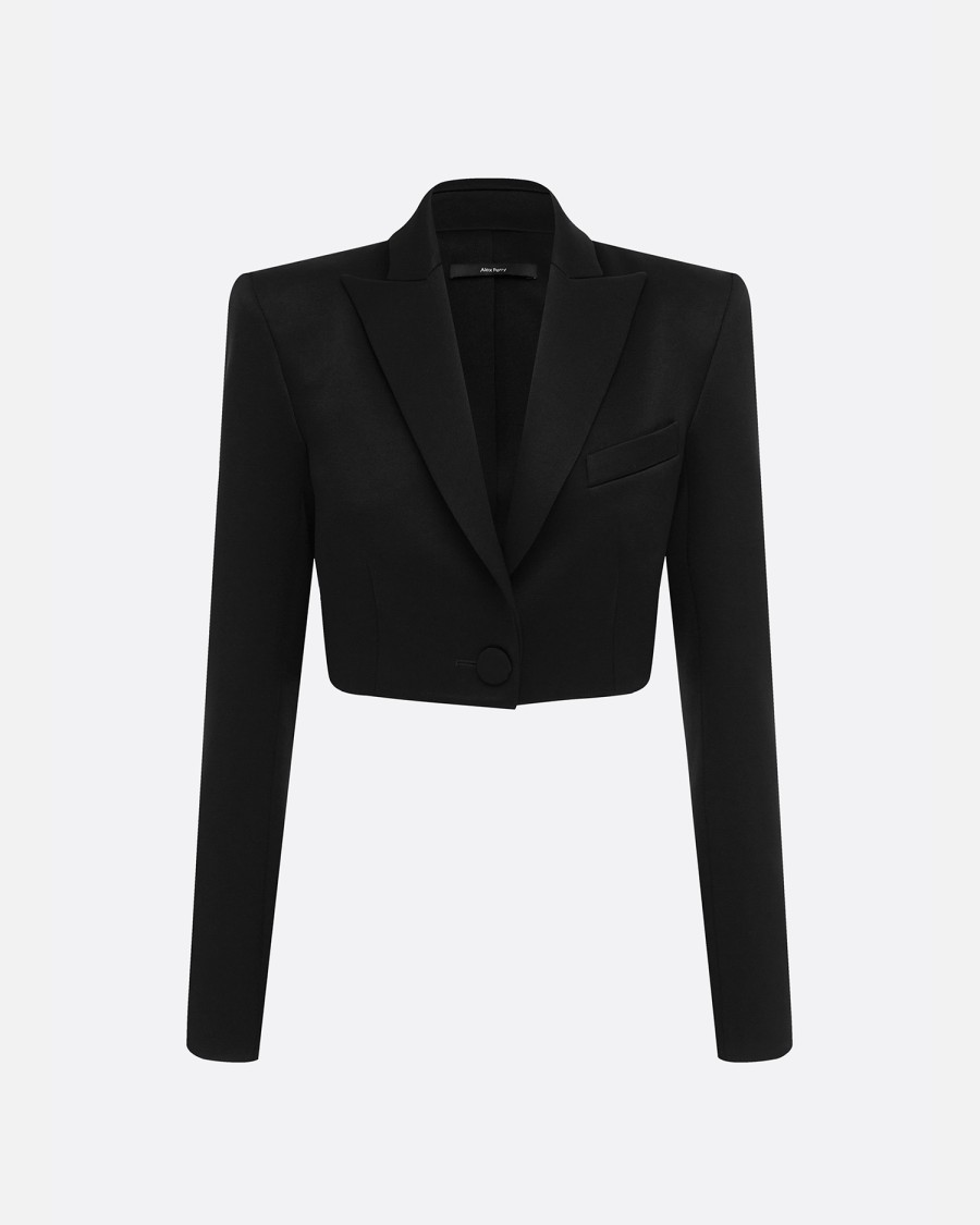 Best Crop Blazer In Satin Crepe Blazers