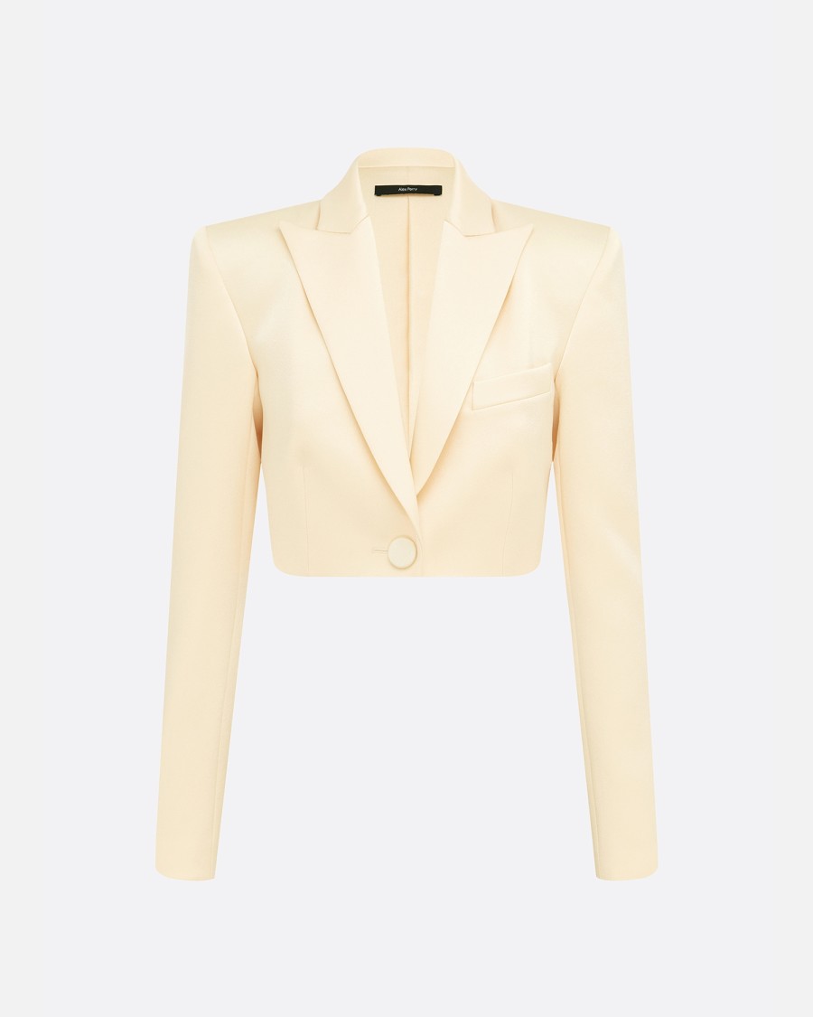 Wholesale Crop Blazer In Satin Crepe Blazers