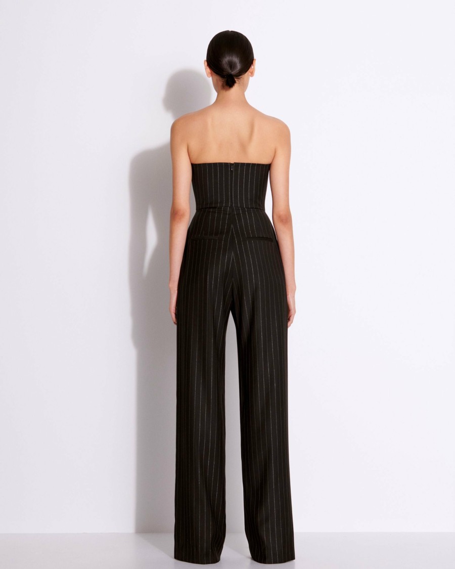 Online Strapless Jumpsuit In Lurex Pinstripe Catsuits & Jumpsuits