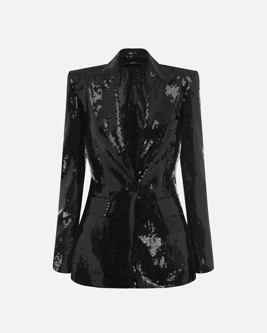 Clearance Single Breasted Fitted Blazer In Sequin Blazers