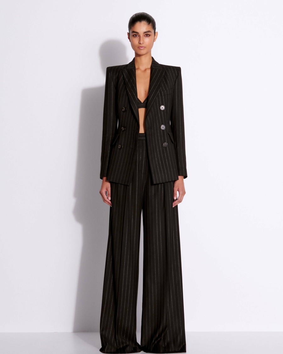 Best Pleated Trouser In Lurex Pinstripe Trousers & Shorts