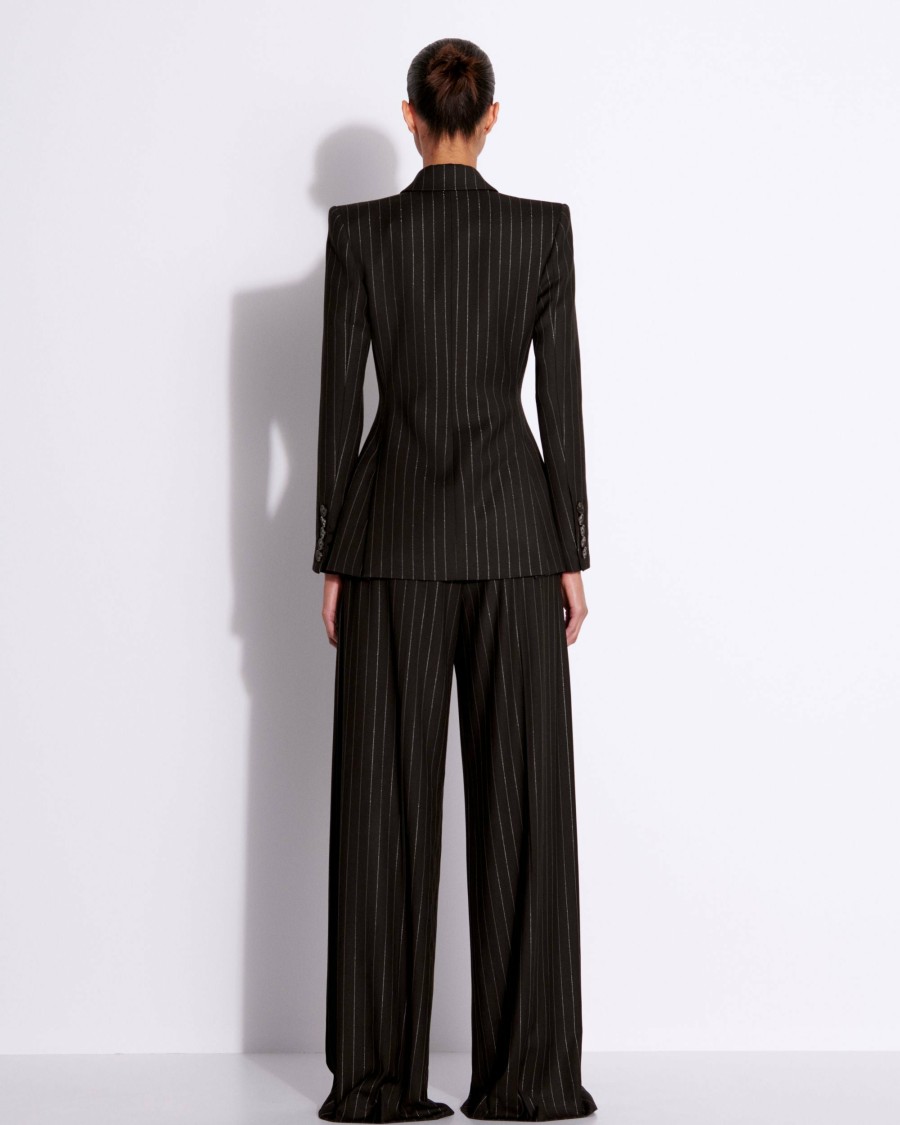 Best Pleated Trouser In Lurex Pinstripe Trousers & Shorts