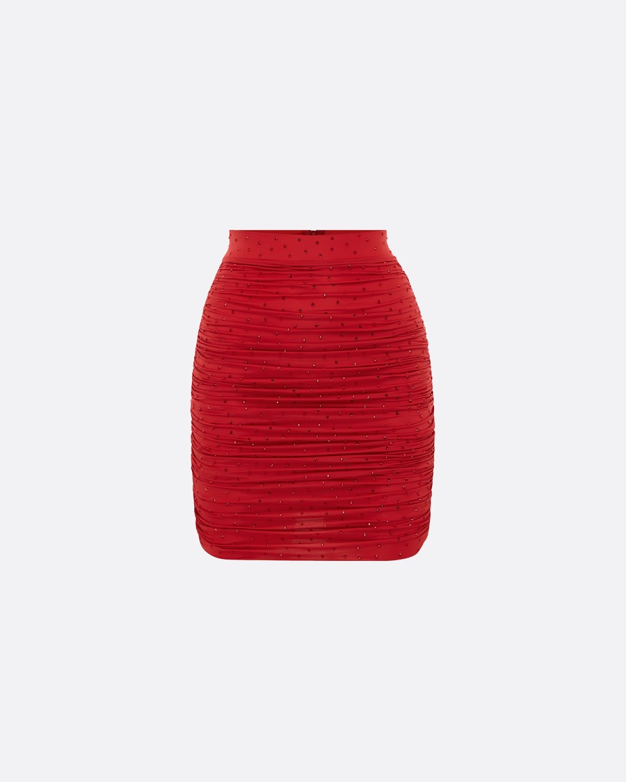 Online Ruched Mini Skirt In Crystal Jersey Skirts