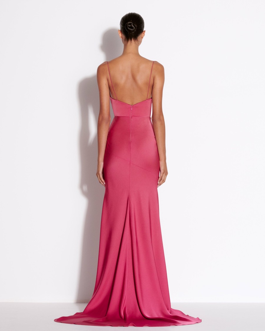 Best Bikini Cowl Drape Gown In Satin Crepe Gowns